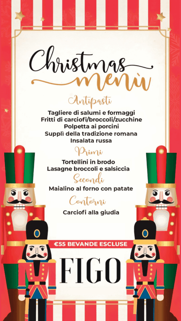 Pranzo di Natale a Roma | Menu €55 al Ristorante Figo