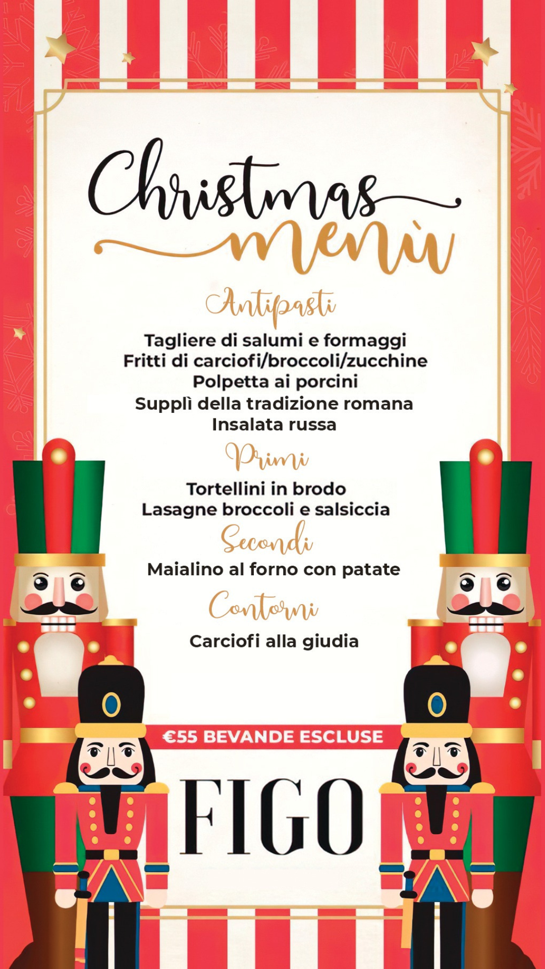 Pranzo di Natale a Roma | Menu €55 al Ristorante Figo
