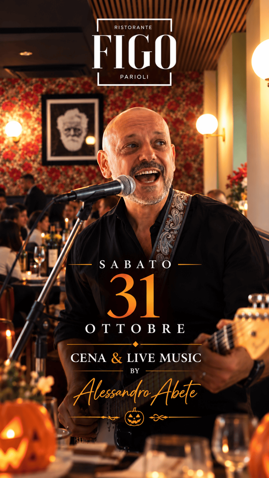 Sabato 31 ottobre: cena e live music al Figo Parioli